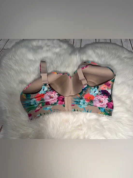 Cacique Intimates Comfort Bliss Lightly Lined Balconette Bra Tropical Blooms 40H - Picture 2 of 4